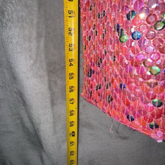 Vintage Cache Pink Sequin 90s Maxi Dress Sz 4 Y2K Fairy Mermaid Hoco Prom Event - Picture 11 of 12